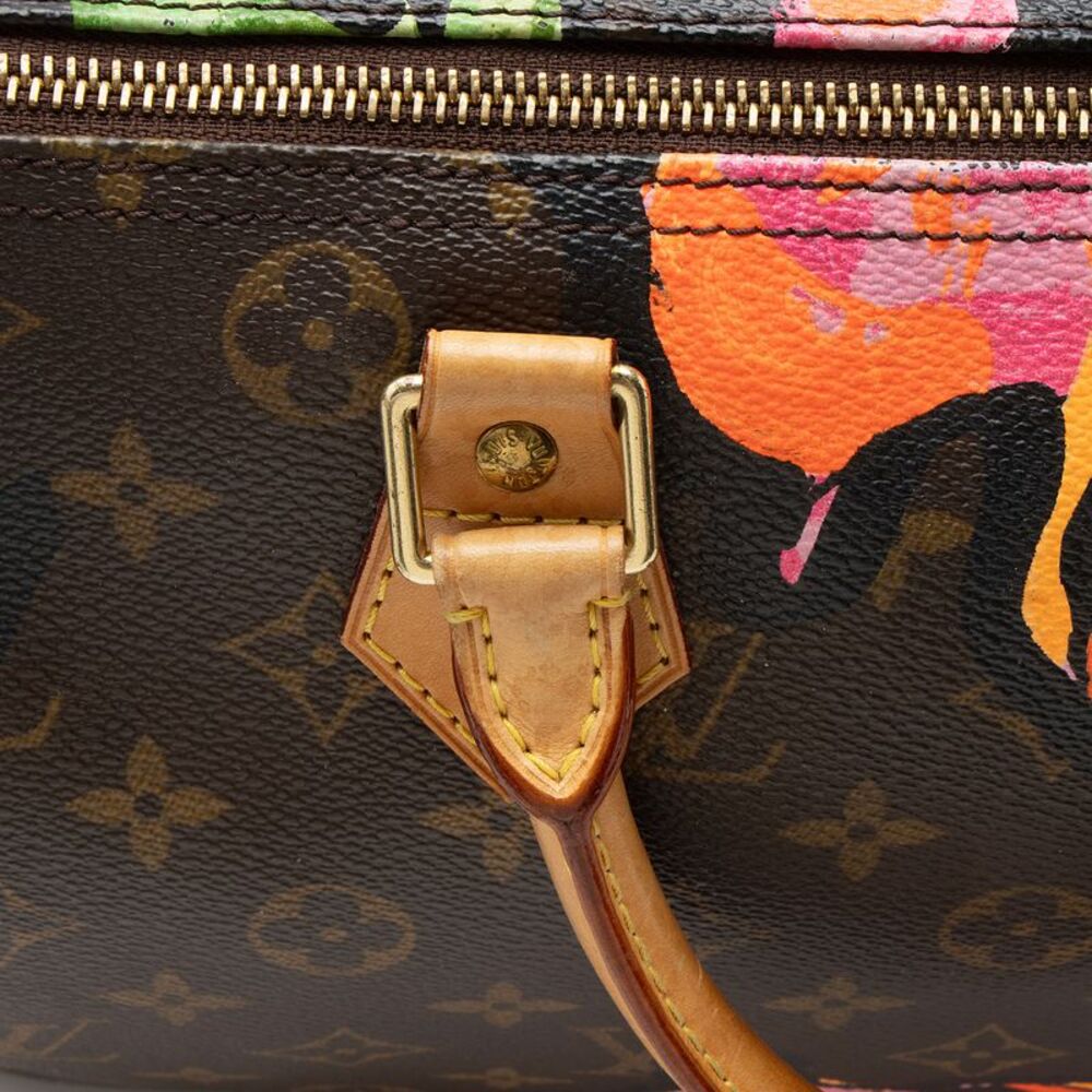 Louis Vuitton Limited Edition Monogram Canvas Roses Speedy 30 Satchel - Picture 11 of 15